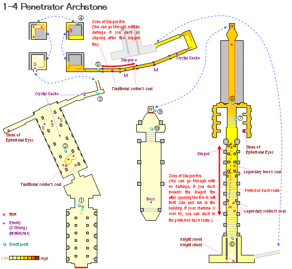 Demon's souls [1-4] Penetrator Archstone's map