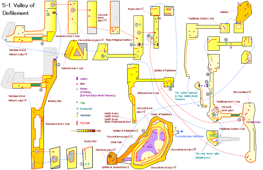 Demon's souls [5-1]Valley of Defilement's map